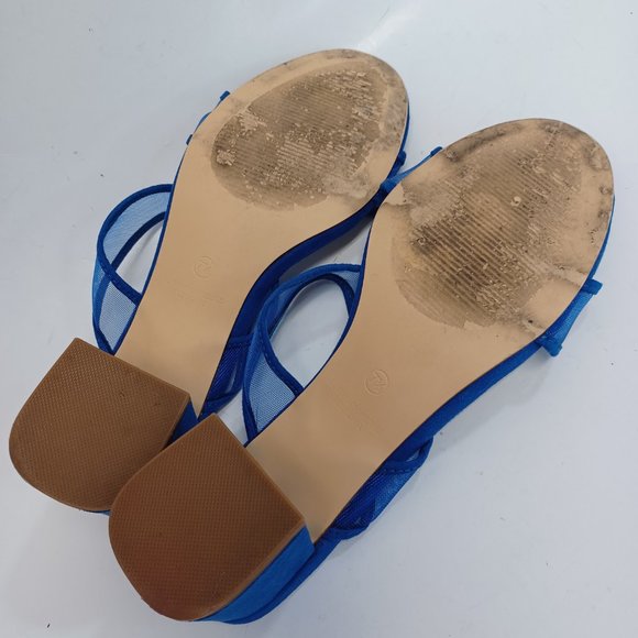 Lulu's Blue Mesh Low Heel Slip On Shoe Size 7.5M - Picture 12 of 14